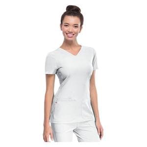 HeartSoul Scrub Shirt V-Neck 2X Small White Womens Ea