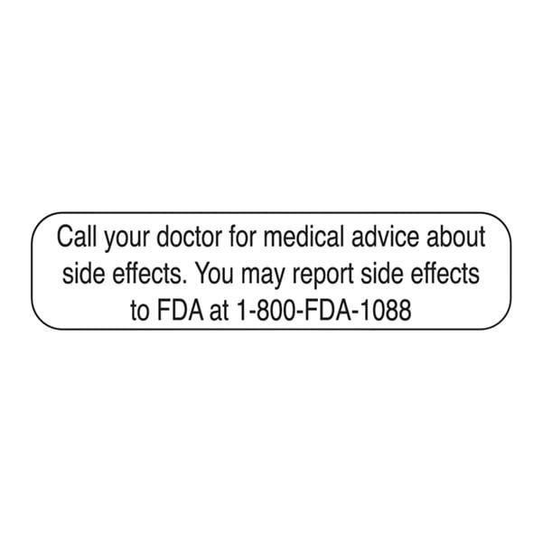 Adverse Reaction Label Report Side Effects White 1000/Pk