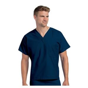 Scrub Shirt Short Sleeves Large Navy Unisex Ea