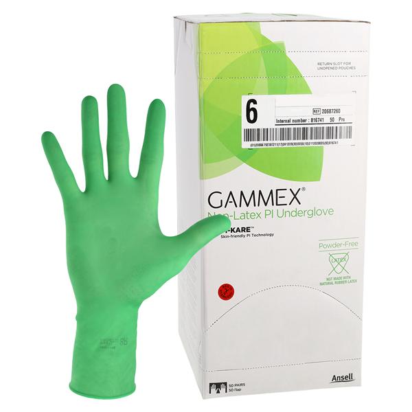 Gammex Synthetic Polyisoprene Surgical Gloves 6 Green, 4 BX/CA