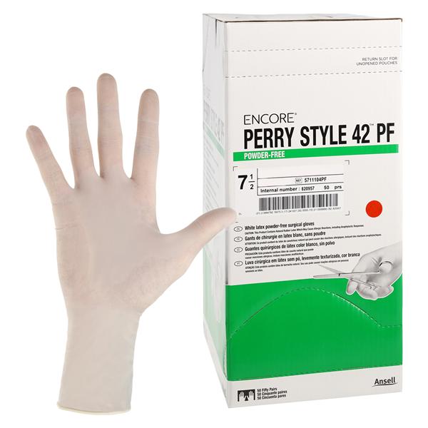 ENCORE Perry Style 42 PF Surgical Gloves 7.5 Standard Natural