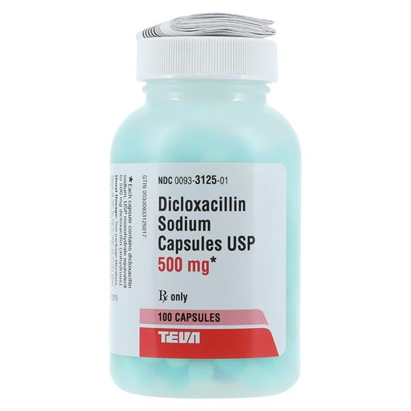 Dicloxacillin Sodium Capsules 500mg Bottle 100/Bt