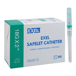 Safelet IV Catheter Safety 18 Gauge 2" Green 50/Bx