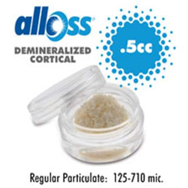 alloOss Dmnrlzd Bn Grft Cortical Particulate Cllgn 125-710 Microns 0.5 cc Ea