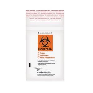 Biohazard Bag 2mil 6x10" Clear Adhesive Closure Plastic 10/Ca