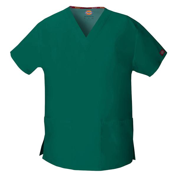 Dickies Scrub Shirt V-Neck Short Sleeves 2X Large Hunter Green Ea