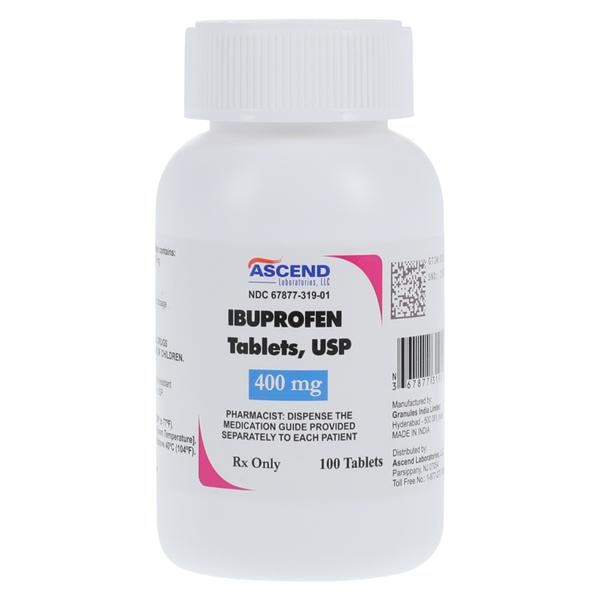 Ibuprofen Tablets 400mg Bottle 100/Bottle Each