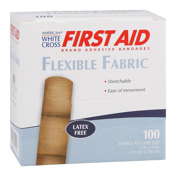 American White Cross Bandage Fabric 1x3" Tan Sterile 100/Bx, 12 BX/CA