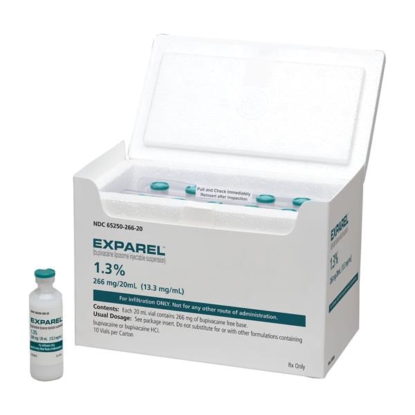 Exparel Injection 1.3% 266mg/vl Preservative Free Vial 20mL 10/Package