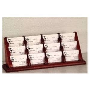 Business Card Holder Dark Red Mahogany Wood Ea