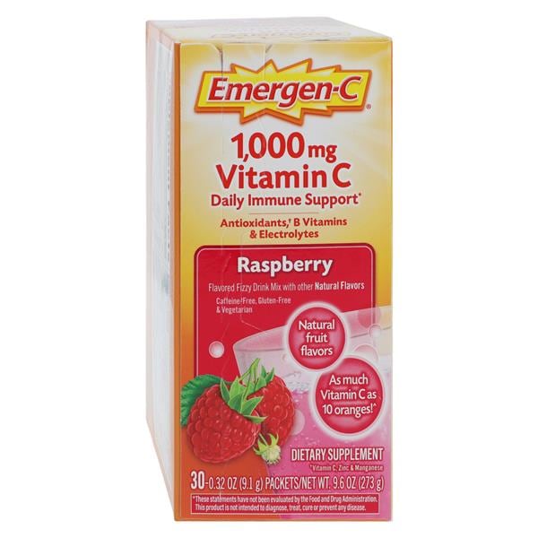 Emergen-C Powder Mix Raspberry Packet 30/Bx, 12 BX/CA