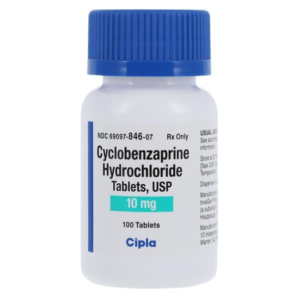 Cyclobenzaprine HCl Tablets 10mg Bottle 100/Bottle Each