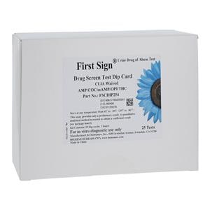 First Sign DOA: Drugs of Abuse Dipcard CLIA Waived 25/Bx