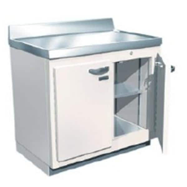 Preparation Cabinet 2 Doors/1 Shelf Powder Coated Stainless Steel Keyed Lock Ea