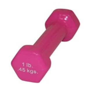 CanDo Weight Dumbbell 1lb Cast Iron/Vinyl Coated Pink