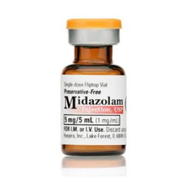 Midazolam Injection 1mg/mL Preservative Free SDV 5mL 10/Bx