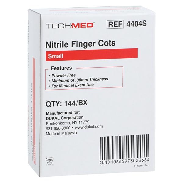Tech-Med Nitrile Pre-Rolled Finger Cots Small White
