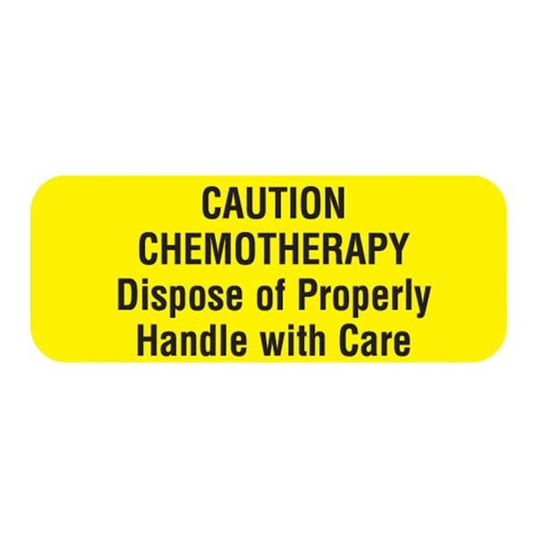 Caution Chemo 1-11/16x5/8" Safety Label 900/Bx