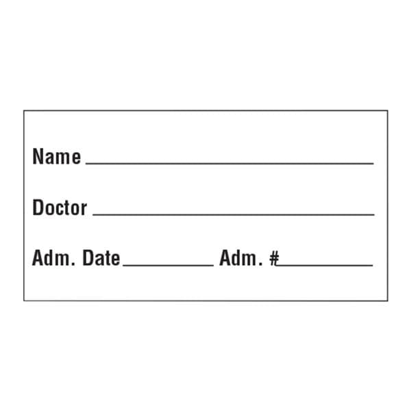 Blank 2x4" Bed Identification Label 1000/Bx