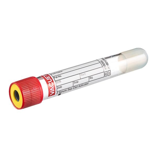 Vacuette Venous Blood Collection Tube Red/Yellow 7mL Pull Cap 50/Bx, 24 BX/CA