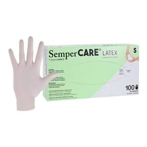 Sempercare Latex Exam Gloves Small Cream Non-Sterile, 10 BX/CA