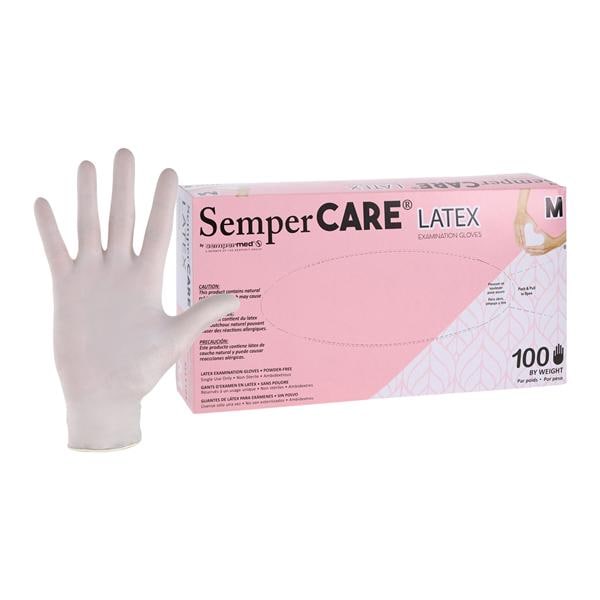 Sempercare Latex Exam Gloves Medium Cream Non-Sterile, 10 BX/CA