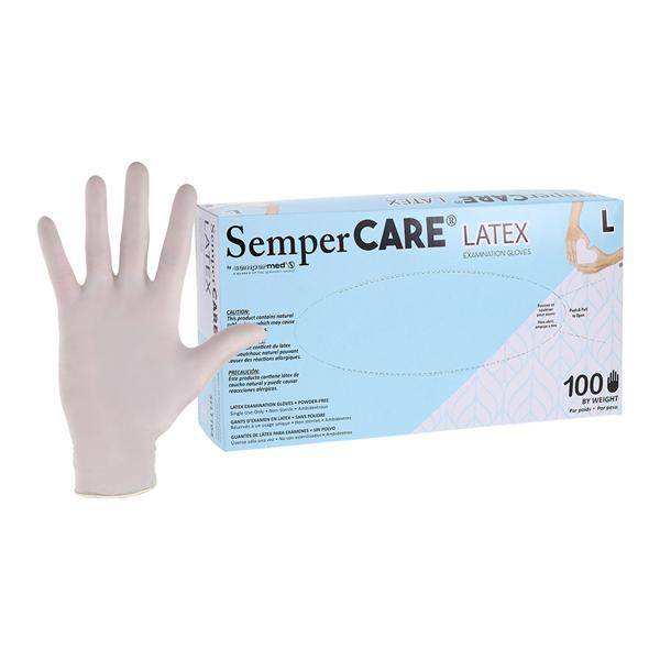 Sempercare Latex Exam Gloves Large Cream Non-Sterile, 10 BX/CA