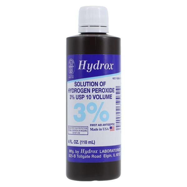 Hydrogen Peroxide 3% Antiseptic Topical Solution 4oz/Bt, 24 BT/CA