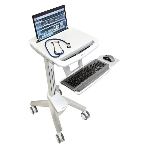 StyleView EMR Laptop Cart Plastic White Ea