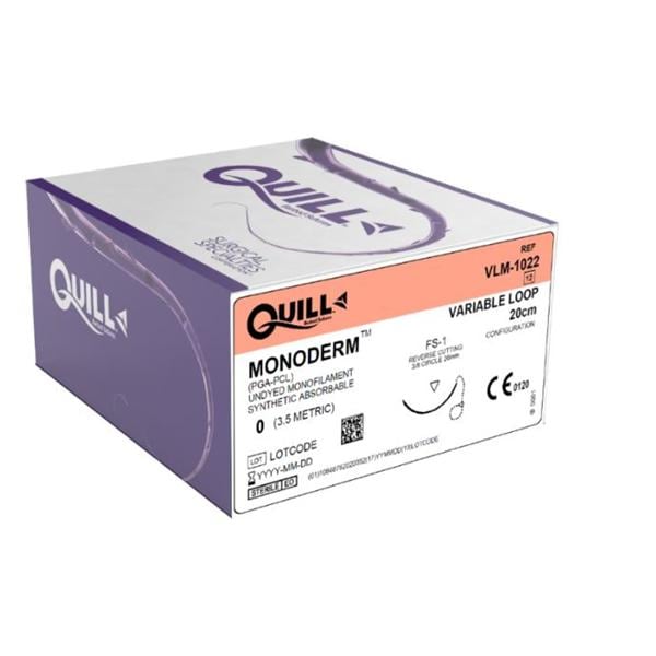 Quill Monoderm Suture 0 20cm PGA/PCL Mnflmnt PS Undyd 12/Bx