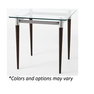 Siena End Table Tempered Glass Walnut Ea