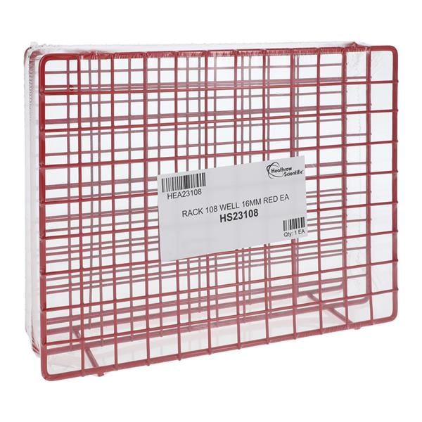 Test Tube Rack 9x12 Array 108 Place Red Ea