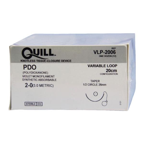 Quill Suture 2-0 20cm Polydioxanone Monofilament _ 12/Bx