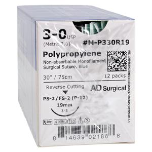 Suture 3-0 30" Polypropylene Monofilament C-13 Blue 12/Bx