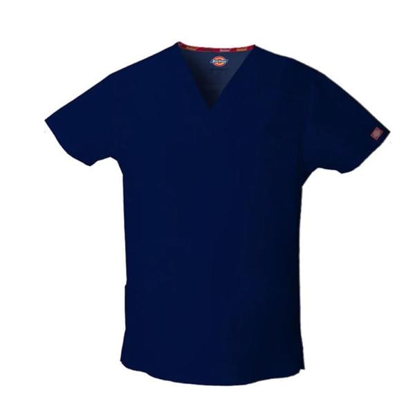 Dickies Scrub Top V-Neck 4 Pockets Short Sleeves 3X Large Navy Mens Ea