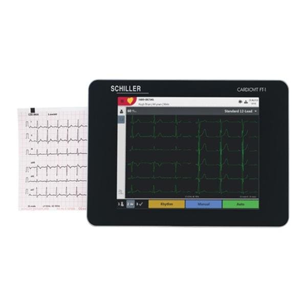 Unt ECG/EKG Cardiovit FT-1 Nw 8 Clr Touchscreen W/ Pt Cbl/Snp Clp/100 Elctrds Ea