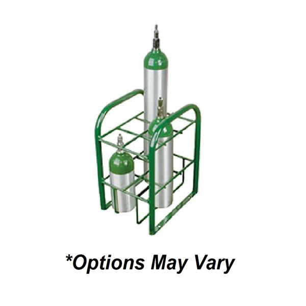 Oxygen Cylinder Rack 19.5x15x12" Green