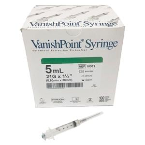 VanishPoint Syringe 5mL 21gx1-1/2" Safety 600/Ca