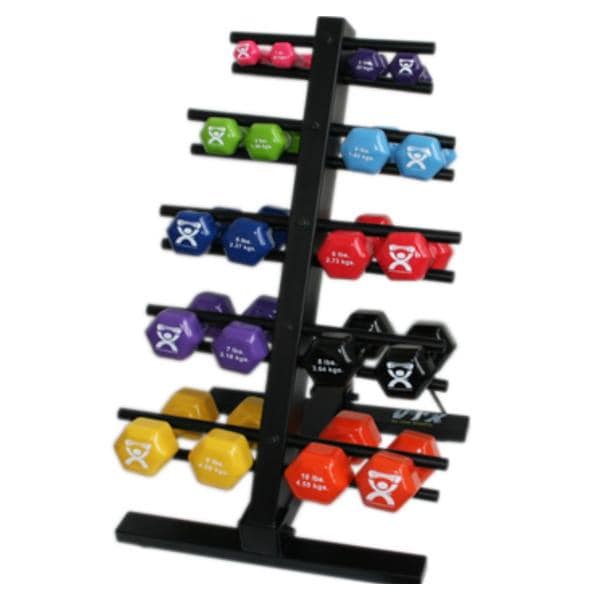 CanDo Weight Dumbbell 1-10lb Cast Iron/Vinyl Coated Assorted Colors