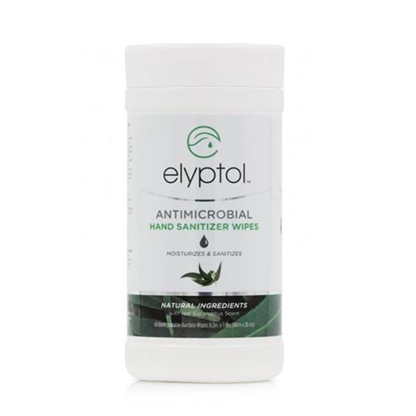 Elyptol Wipes Sanitizer 60 Count Flip Top Tub Eucalyptus 6/Ct
