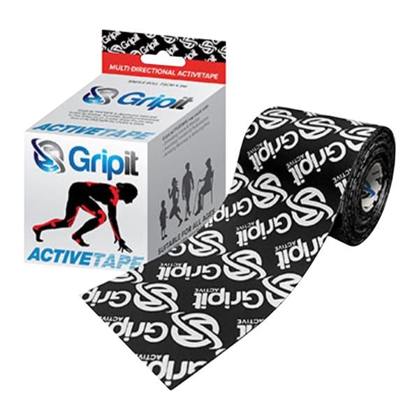 Gripit Activetape Kinesiology Tape Cotton/Nylon 3"x5.5yd Black Ea