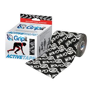 Gripit Activetape Kinesiology Tape Cotton/Nylon 4"x5.5yd Black Ea