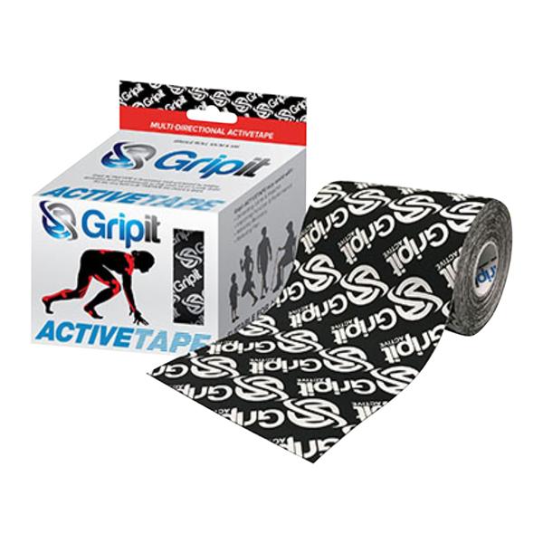 Gripit Activetape Kinesiology Tape Cotton/Nylon 4"x5.5yd Black Ea