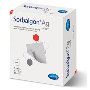 Sorbalgon Ag Calcium Alginate/Silver Wound Dressing 4x4" Sterile Square LF