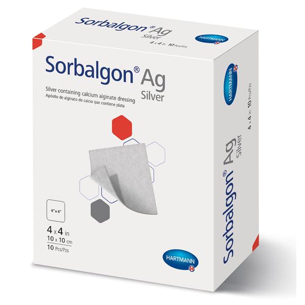 Sorbalgon Ag Calcium Alginate/Silver Wound Dressing 4x4" Sterile Square LF