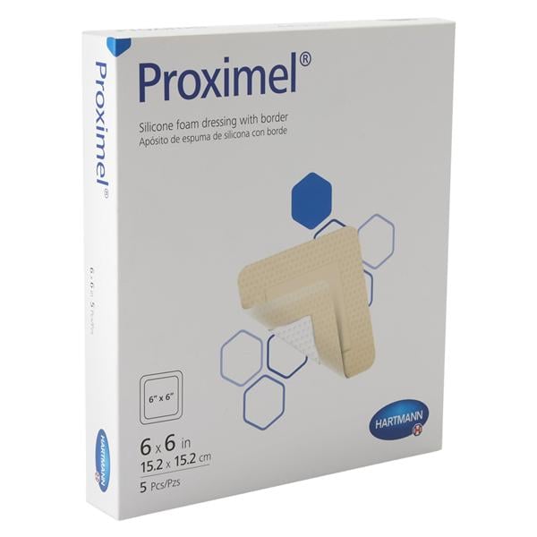 Proximel Silicone/Foam Wound Dressing 6x6" Multi-Layer Sterile Square Adhs Tn