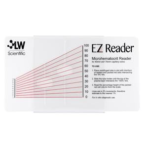 EZ Reader Hematocrit Card For 40mm/75mm Capillary Tubes Ea