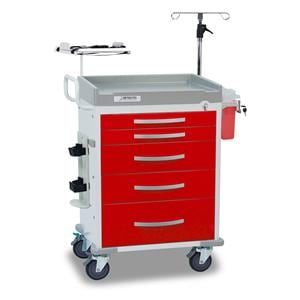 Emergency Cart 27.8x21.3x41.8" (4) Swivel Caster (5) Drawer