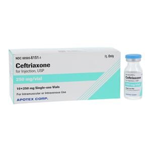 Ceftriaxone Sodium Injection 250mg/vl Powder SDV 10/Package