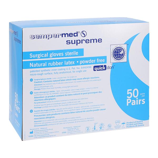 Sempermed Supreme Surgical Gloves 9 White, 6 BX/CA